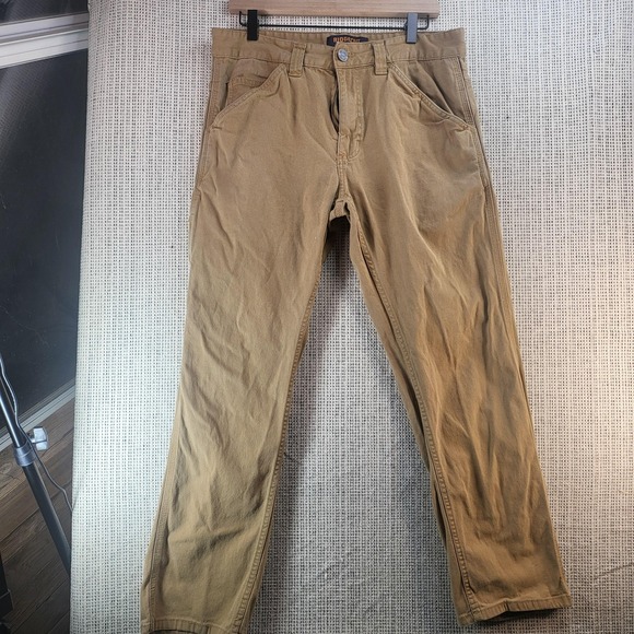 Ridgecut Toughwear Pants Mens 34x32 Brown Canvas Carpenter Work Utility Stretch - Picture 2 of 10